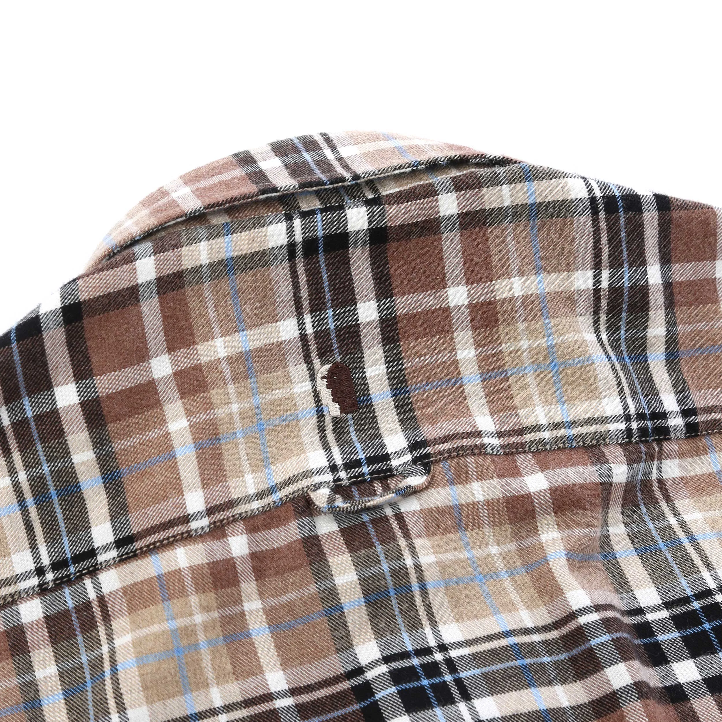 Remus Uomo Parker Check Flannel Shirt in Brown Check