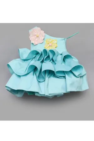 Sea green taffeta frock