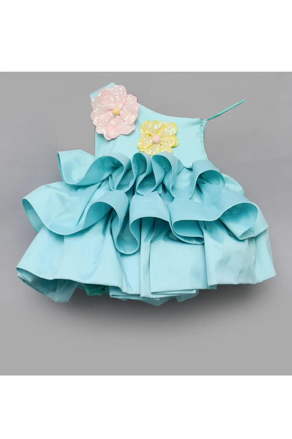 Sea green taffeta frock