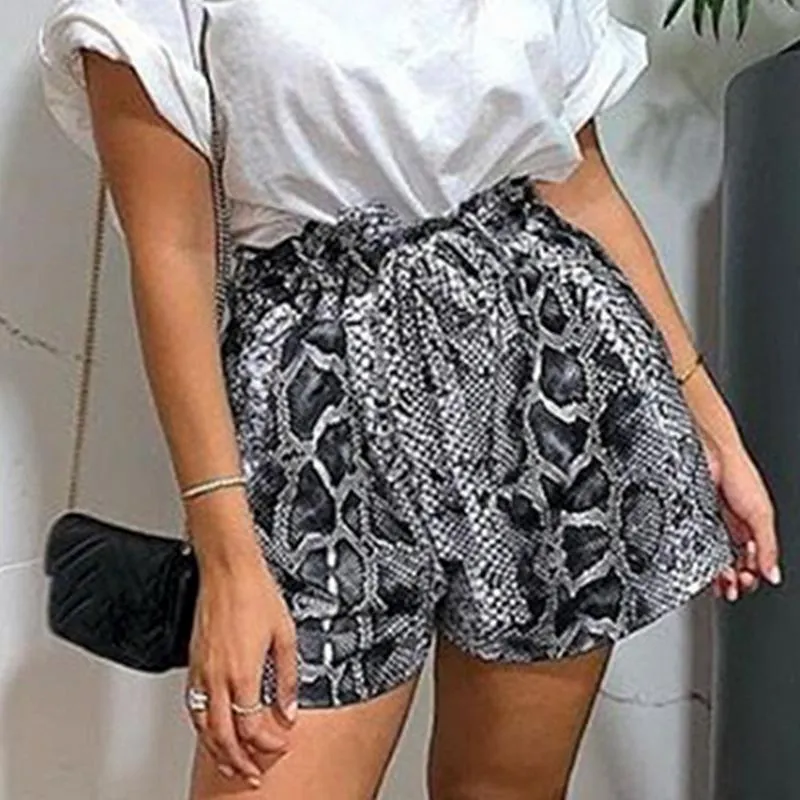 Sexy Snaked Print Beach Summer Women Shorts