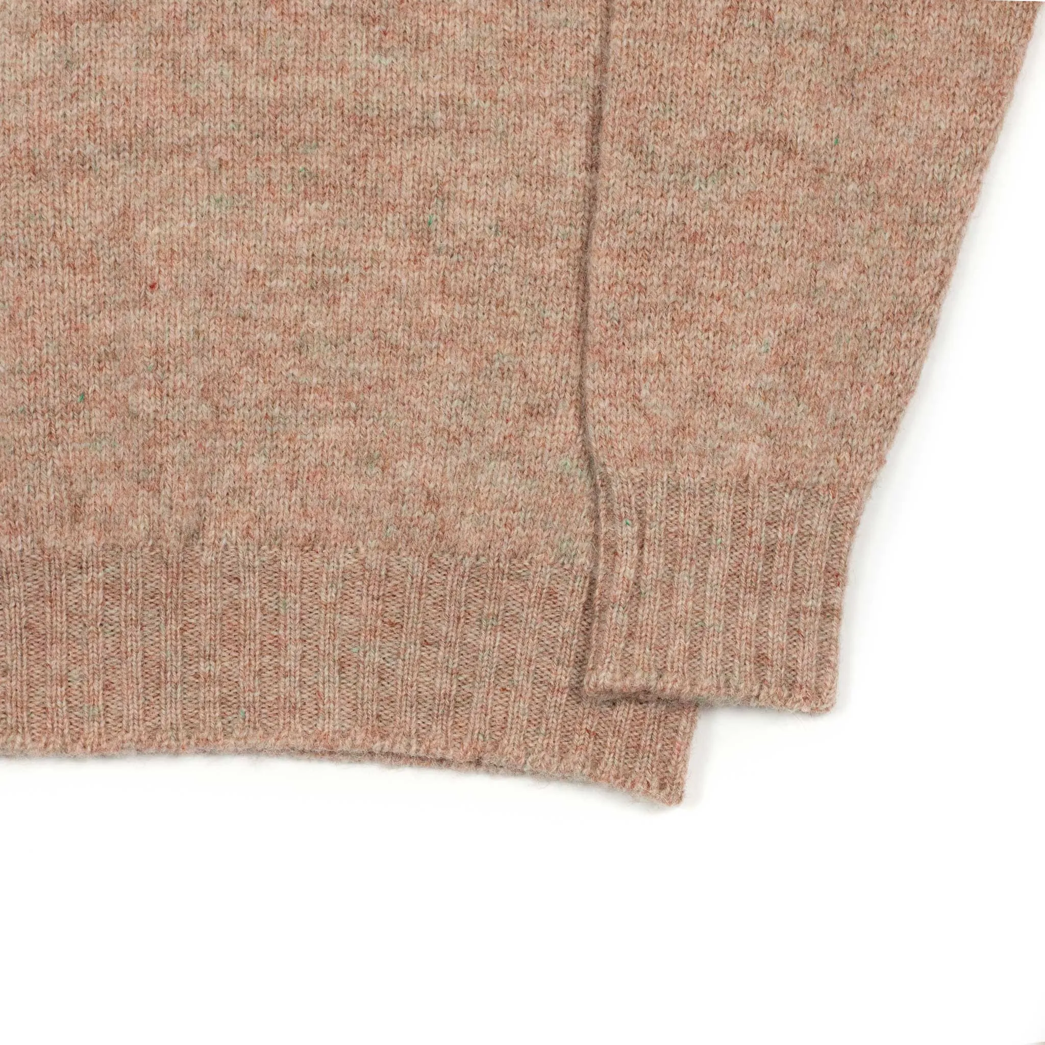 Shetland wool crewneck sweater, Oyster blush pink mix (restock)