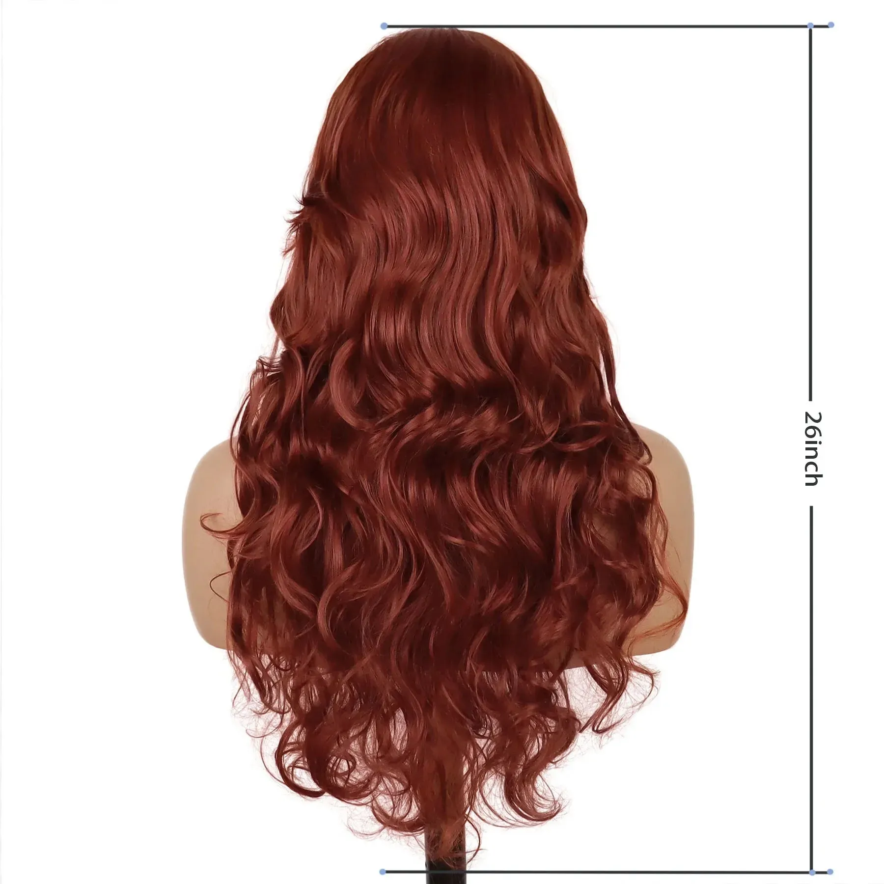 Synthetic Long Red Wigs for Women Cosplay Long Hair Wig Carnival Party Halloween Costume Wigs Female Fox Red Hair Wavy