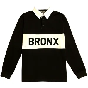 The Bronx New York Striped Mens Long Sleeve Rugby Shirt