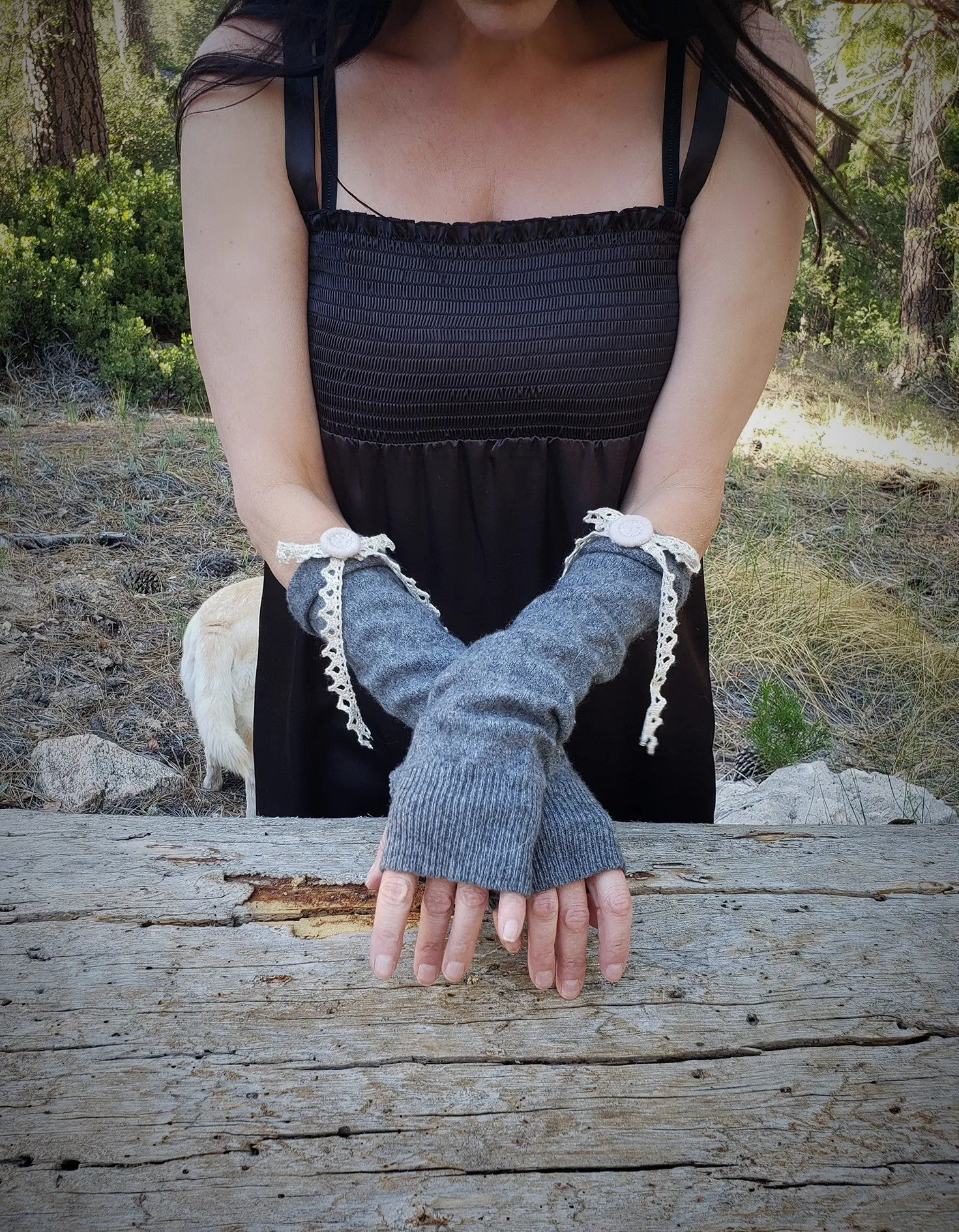 The Highland Heather Knit Fingerless Gloves