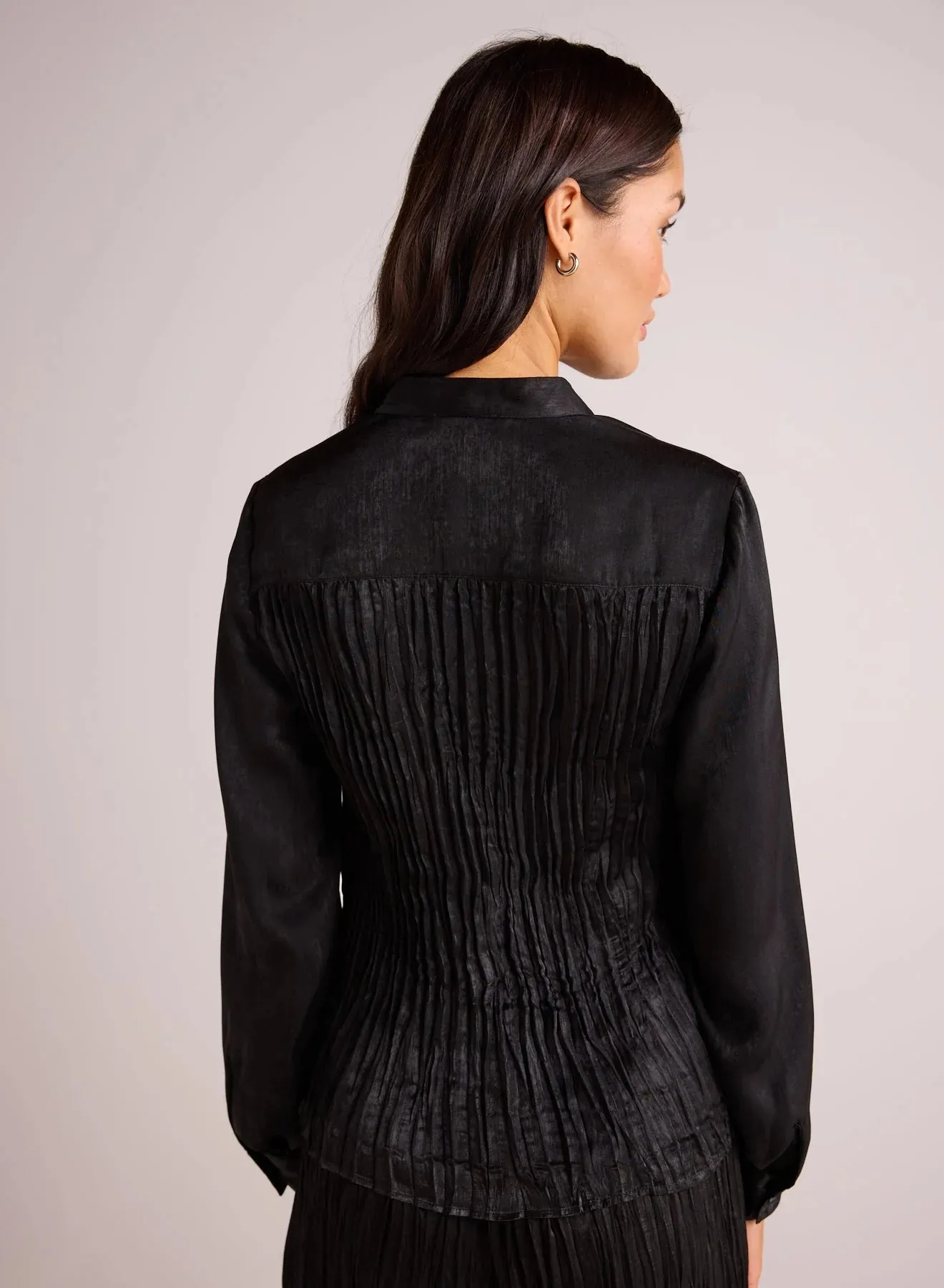 The Pleated Bodice Shirt - Black