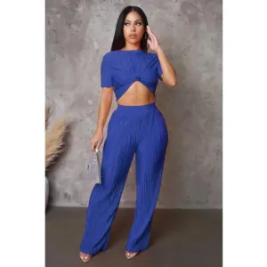 Unfazed Pick Me Plisse Pant Set