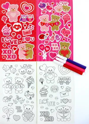 Valentine's Day Color-in Sticker Set with Markers