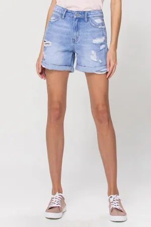 Vervet Distressed Boyfriend Shorts W/Cuffs