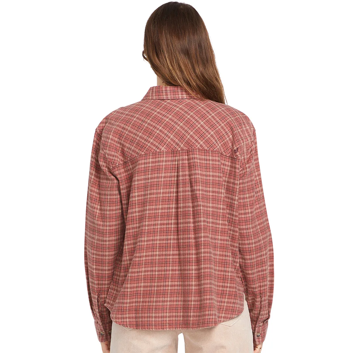 Volcom Women's Plaid to Meet U 2 Long Sleeve Button-Up Flannel Shirt