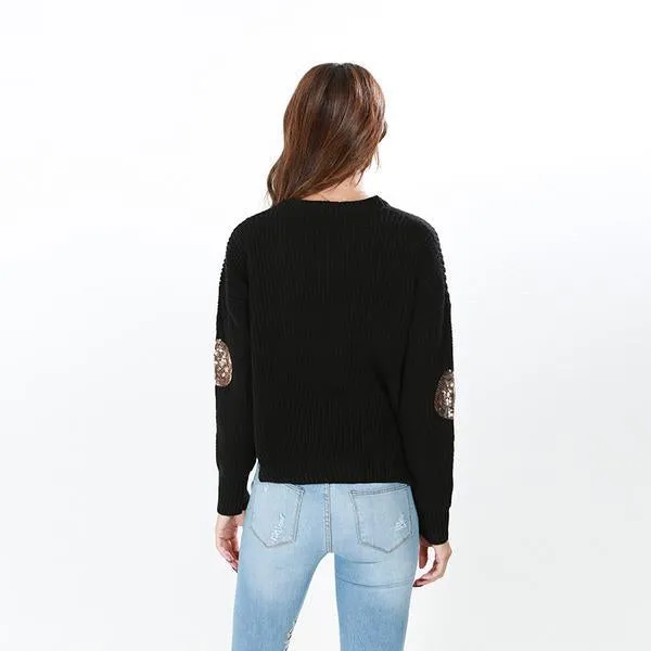 Winter Dot Asymmetrical Knitted Pullover Sweaters