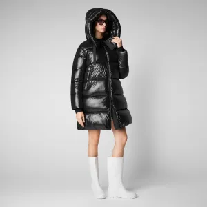 Women's Isabel Hooded Puffer Coat in Black