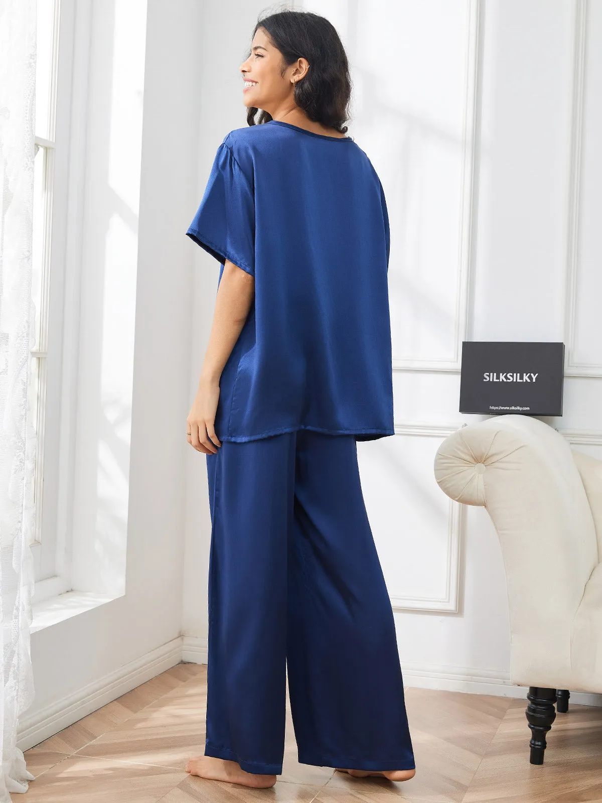 Women's Pure Silk Casual Pyjamas 2Pcs