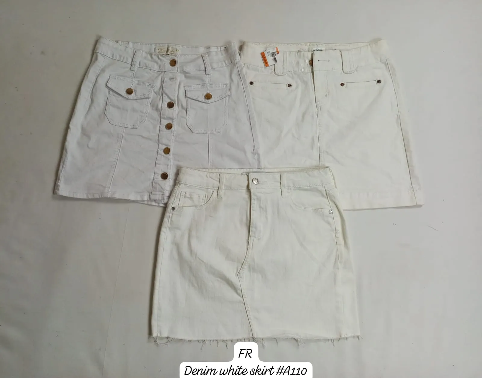 Y2K White Denim Skirts