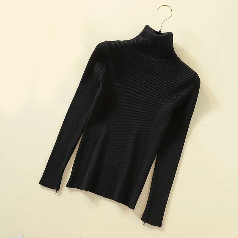 Zoki Pullovers Women Turtleneck Sweaters Winter Warm Long Sleeve Female Jumper Autumn Korean Style Top Soft Knitted Sweater 2019