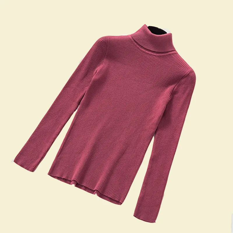 Zoki Pullovers Women Turtleneck Sweaters Winter Warm Long Sleeve Female Jumper Autumn Korean Style Top Soft Knitted Sweater 2019